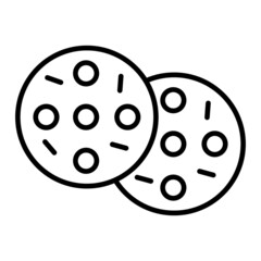 Cookie Vector Outline Icon Isolated On White Background
