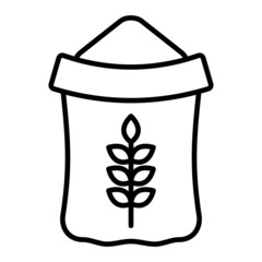 Flour Vector Outline Icon Isolated On White Background