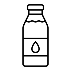 Milk Vector Outline Icon Isolated On White Background