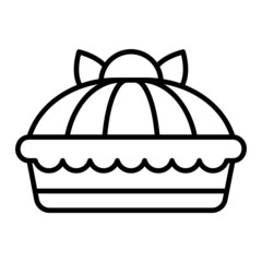 Pie Vector Outline Icon Isolated On White Background