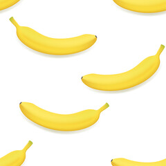 Vector fruit seamless pattern of fresh bananas