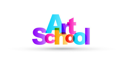 Art School bright lettering simple illustration