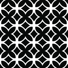 Fototapeta premium Flower geometric pattern. Seamless vector background. White and black ornament. Ornament for fabric, wallpaper, packaging. Decorative print