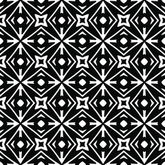 Flower geometric pattern. Seamless vector background. White and black ornament. Ornament for fabric, wallpaper, packaging. Decorative print