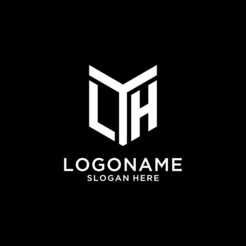 LH mirror initial logo, creative bold monogram initial design style