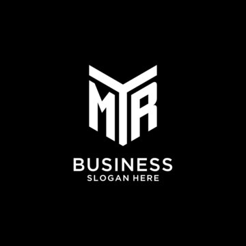 MR mirror initial logo, creative bold monogram initial design style