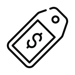 price tag outline icon, business and finance icon.
