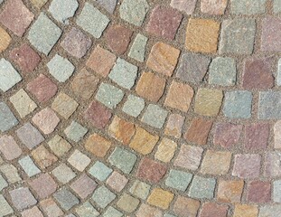 Porphyry external paving in cubes texture background 