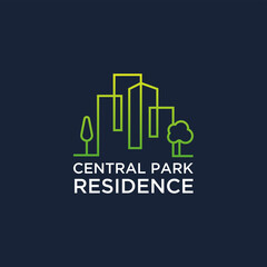 green city logo, central park residence logo vector inspiration