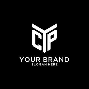 CP mirror initial logo, creative bold monogram initial design style