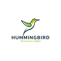 Hummingbird logo design, Bird icon vector illustration