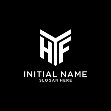 HF mirror initial logo, creative bold monogram initial design style