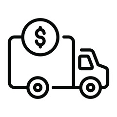 bank truck outline icon, business and finance icon.