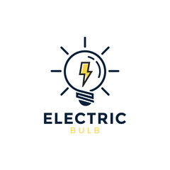 Electric bulb logo design vector icon illustration