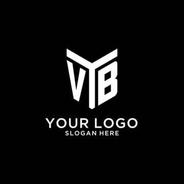 VB mirror initial logo, creative bold monogram initial design style