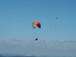 Fototapeta na wymiar Paraglider while flying