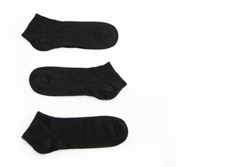 short cotton socks on a white background
