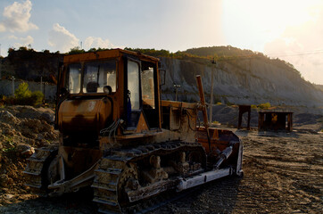 Fototapeta premium excavator big machine construction industry