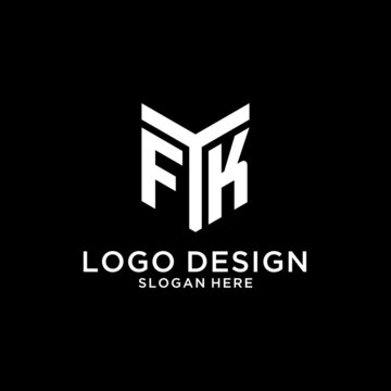 FK mirror initial logo, creative bold monogram initial design style
