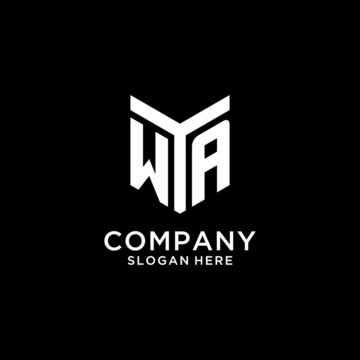 WA mirror initial logo, creative bold monogram initial design style