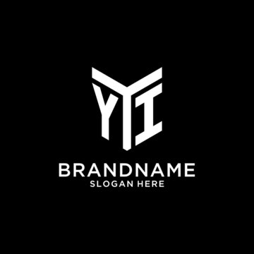 YI mirror initial logo, creative bold monogram initial design style
