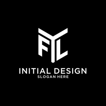 FL mirror initial logo, creative bold monogram initial design style