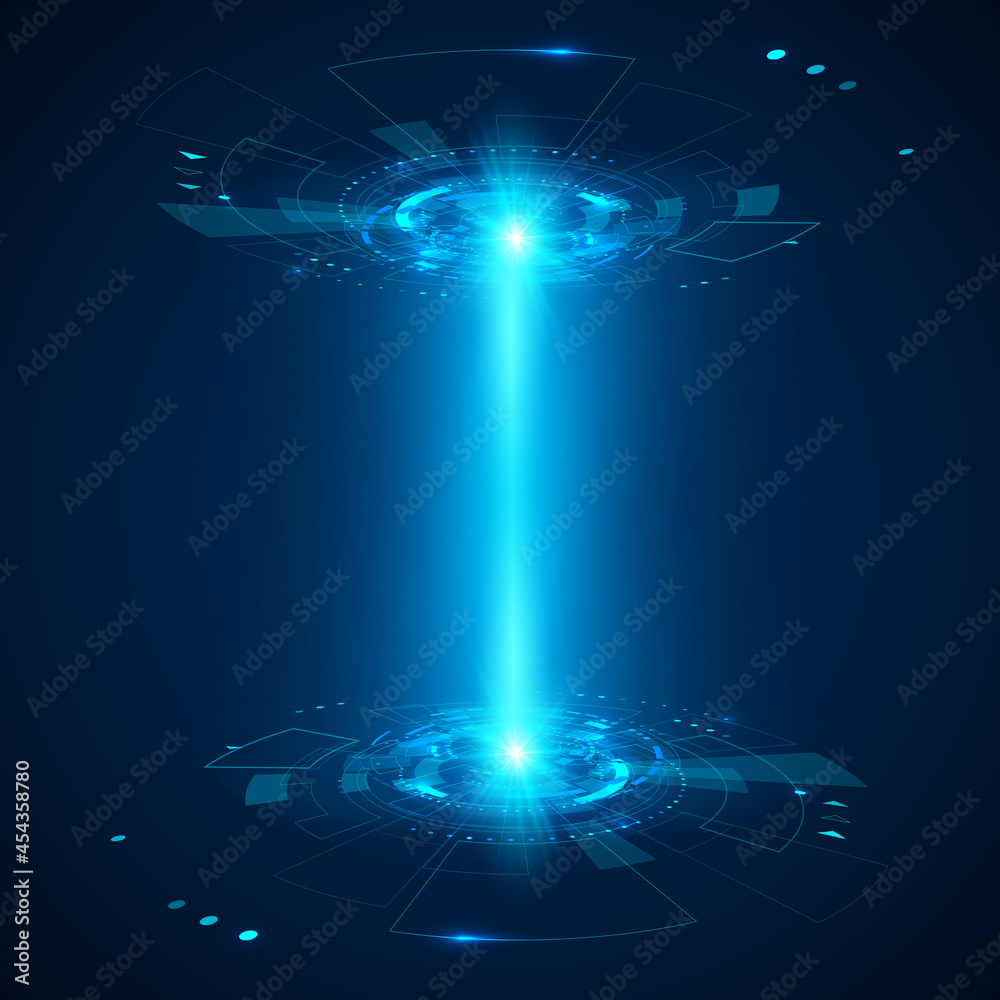 Poster abstract futuristic object hud element. 3d hologram display. science and technology or sci fi. vecto