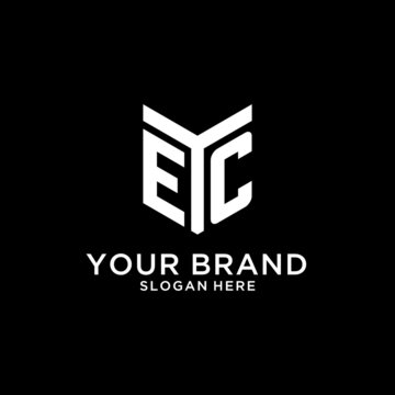 EC mirror initial logo, creative bold monogram initial design style