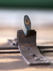Detail of a door lock with a shallow depth of field