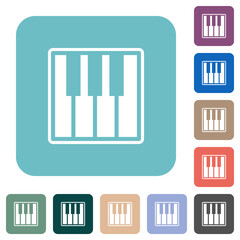 Piano keyboard alternate rounded square flat icons