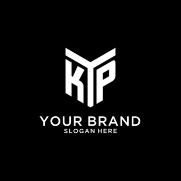 KP mirror initial logo, creative bold monogram initial design style