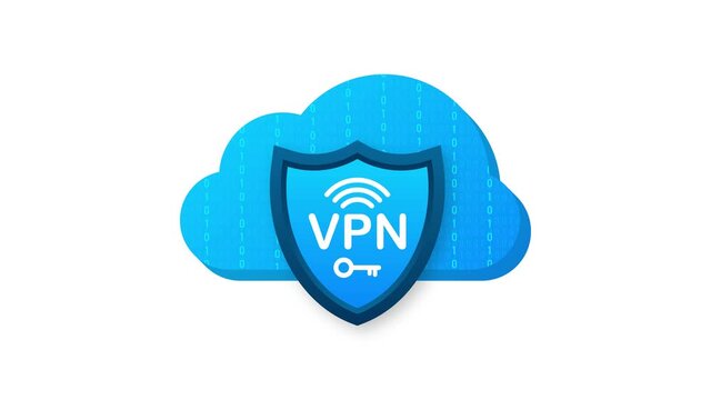 Secure VPN connection concept. Virtual private network connectivity overview. Motion graphics