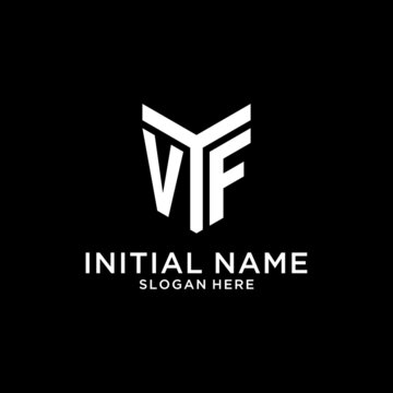 VF mirror initial logo, creative bold monogram initial design style