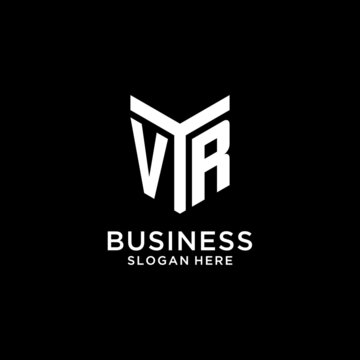 VR mirror initial logo, creative bold monogram initial design style