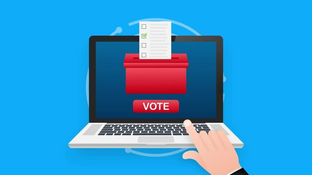 Voting online, e-voting, election internet system. Motion graphics