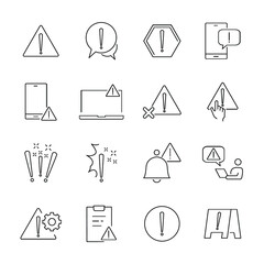 Warning icons set. Warning pack symbol vector elements for infographic web