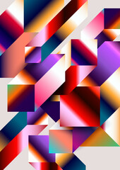 Isometric cubes with bright line gradients.