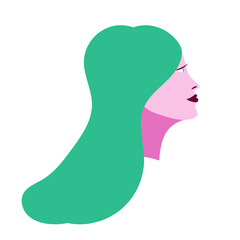 girl with green eyes and green hair