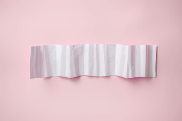 Blank wrinkle paper on pink background