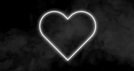 Heart neon sign with smoke 4k
