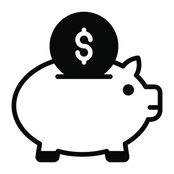 recommend clip art: piggy bank filled outline icon, business and finance icon.