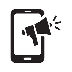 Mobile marketing icon. Vector and glyph