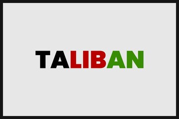 Fototapeta premium Taliban word typography vector design.&nbsp; Afghanistan flag concept in typography text