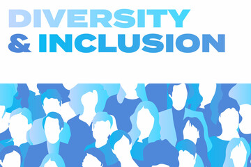 Diversity and inclusion banner. United people, togetherness, empathy, revolution. Vector illustration. - obrazy, fototapety, plakaty