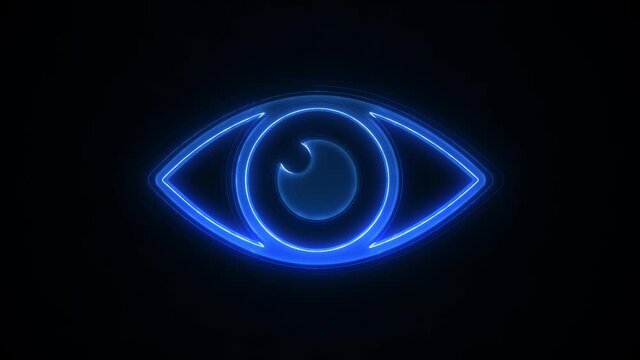 Cyber Big Brother's Eye With Glicht Fx Background/ 4k Animation Of A Cyber Internet Big Brother's Eye Watching You, With Effects Including Twitch, Noise, Glitch And Bad Looking Effects