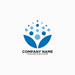 Obraz premium Abstract logo for business company with flower or human design concept