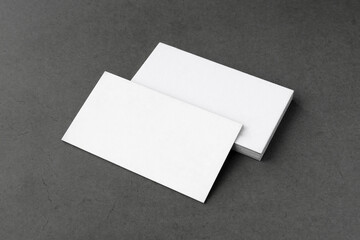 Business cards blank. Mockup on black background.  Copy space for text. 