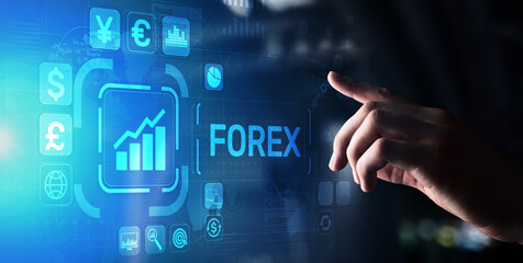 Forex trading Currencies exchange stock market Investment business concept on virtual screen