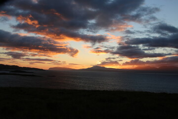Fototapeta na wymiar sunset over the sea scotland highlands
