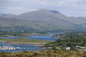 landscape with clouds Scottish mountains, highlands